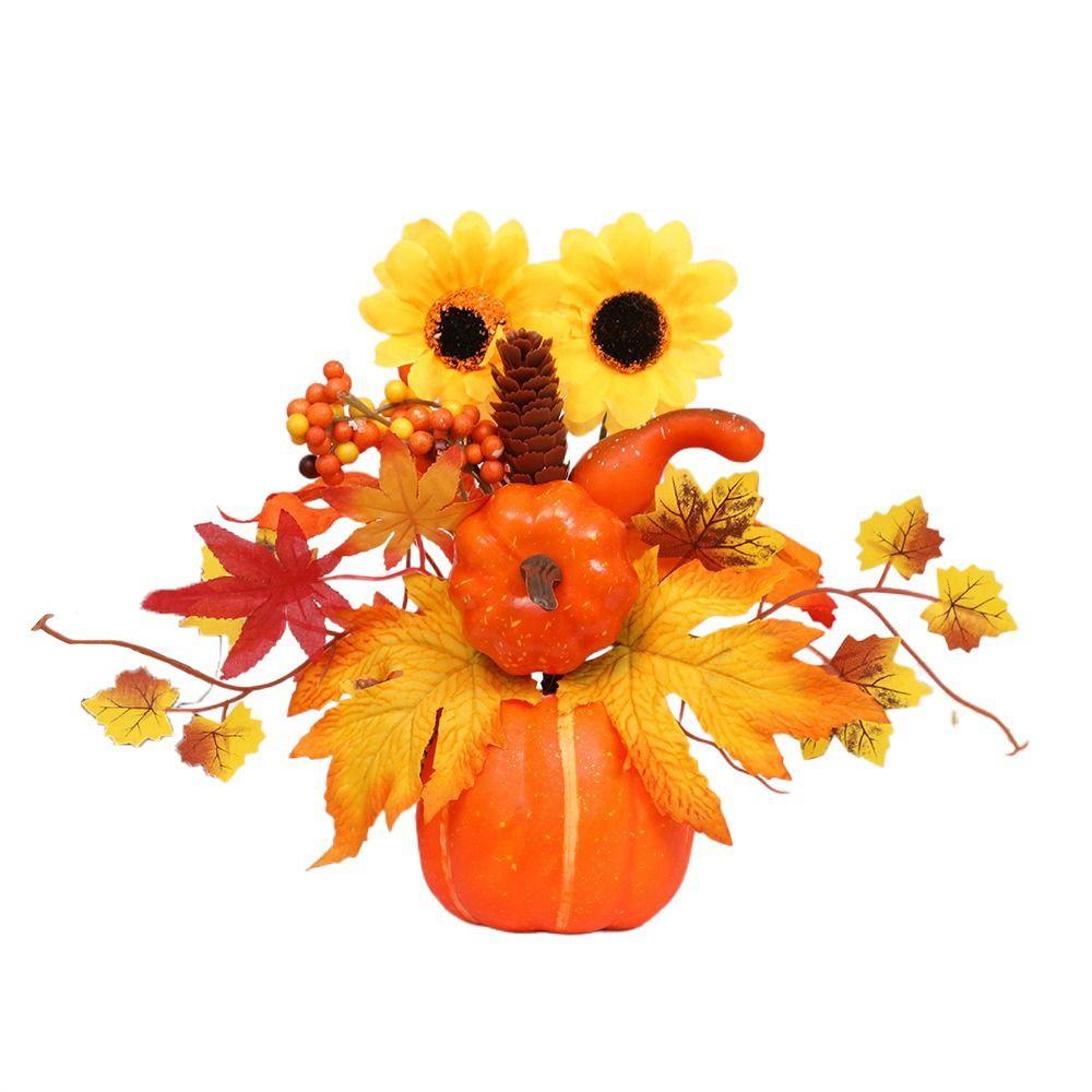 Fake Plant Simulation  Pumpkin Flowers Simulation Flowers Halloween Pumpkin  Party Decor