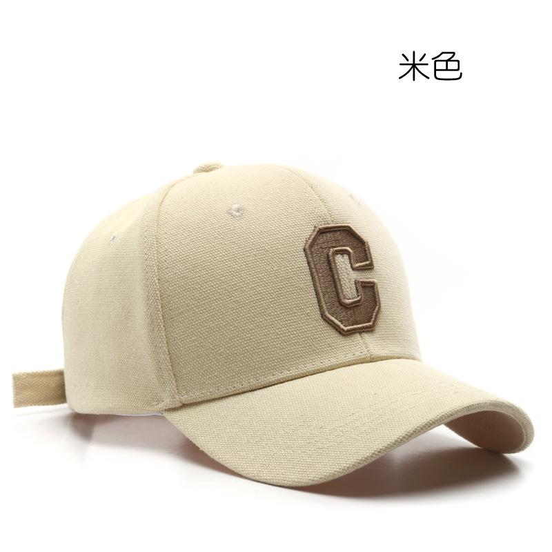 

Hat Spring and Autumn Letter C Embroidery Cap Outdoor Street Sports Travel Sunscreen Shade Baseball бежевий