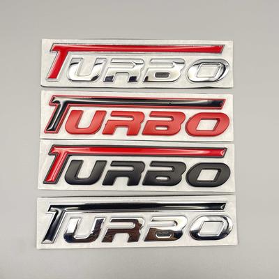 Car Styling New Design Colorful Turbo 3D Metal Zinc Alloy Universal Fender Emblem Rear Trunk Badge Sticker Decal