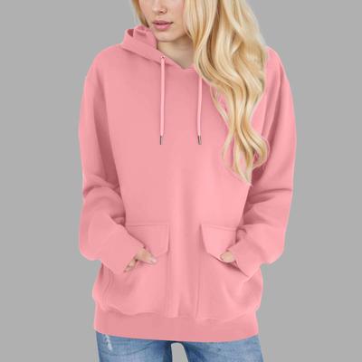 Damska Moda Casual Długi Rękaw Okrągły Dekolt Bluza Pulowerowa Top Z Kieszeniami
