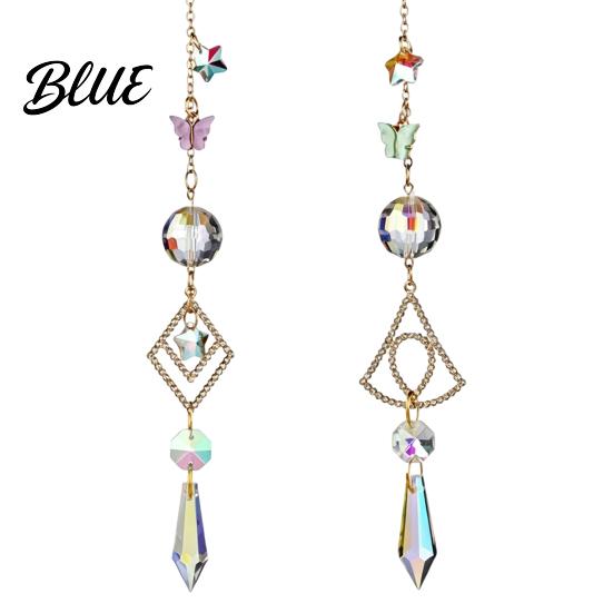 Indoor Outdoor Hanging Decoration Butterfly Crystal Suncatcher Wind Chime Rainbow Maker Prism Ornament Elegant Room Decor Pendant for Home Balcony,