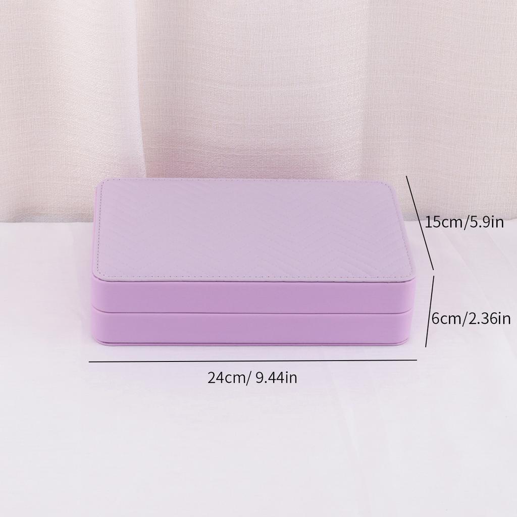  Leather Jewelry Box Light Luxury Earrings Necklace Storage Box with Lock Jewelry Organizers Storage