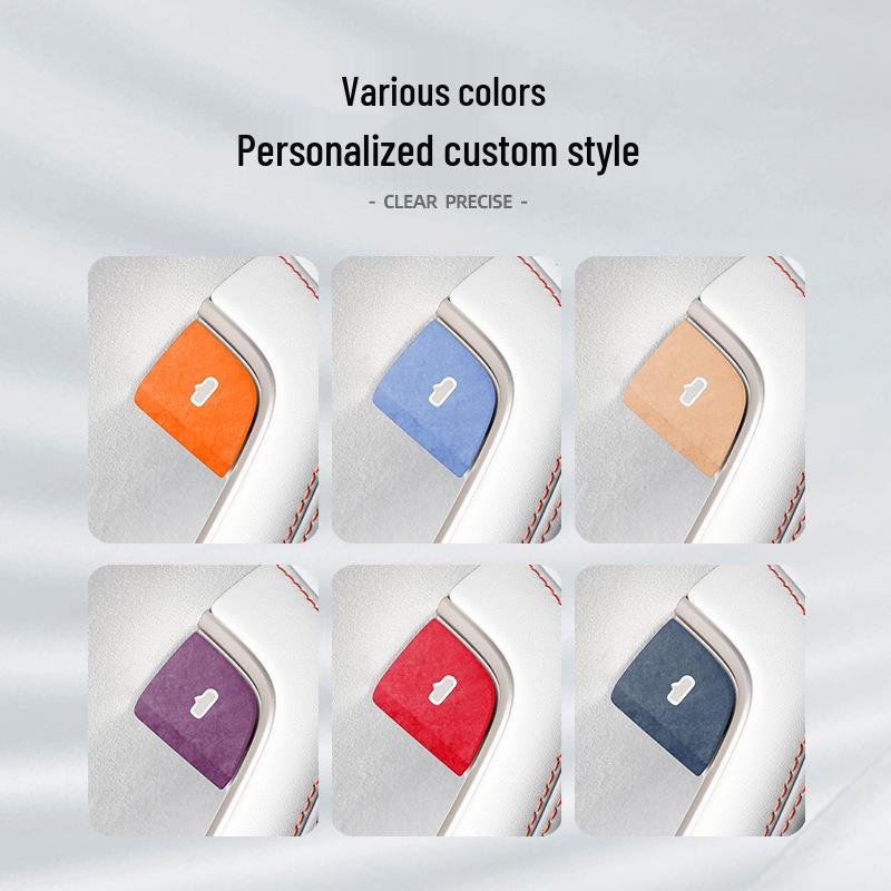 Letao L60 Alcantara Suede Car Door Switch Button Ultra-Thin Anti-Scratch Interior Sticker