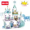Friends Princess Castle House Sets for Girls Movies Royal Ice Playground Horse Carriage DIY Building Blocks Toys Kids Gifts