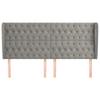 vidaXL Kopfteil mit Ohren Hellgrau 203x23x118/128 cm Samt