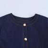 2025 Spring Women's Slim-Fit Color-Block Denim Jacket and Wide-Leg Pants Set