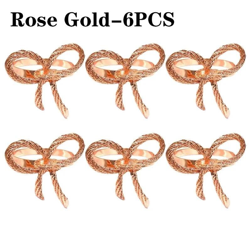 Bow Tie Napkin Rings Metal Table Decor Simple Elegant Design for Christmas Wedding Valentine's Day Party Dining Table Decor