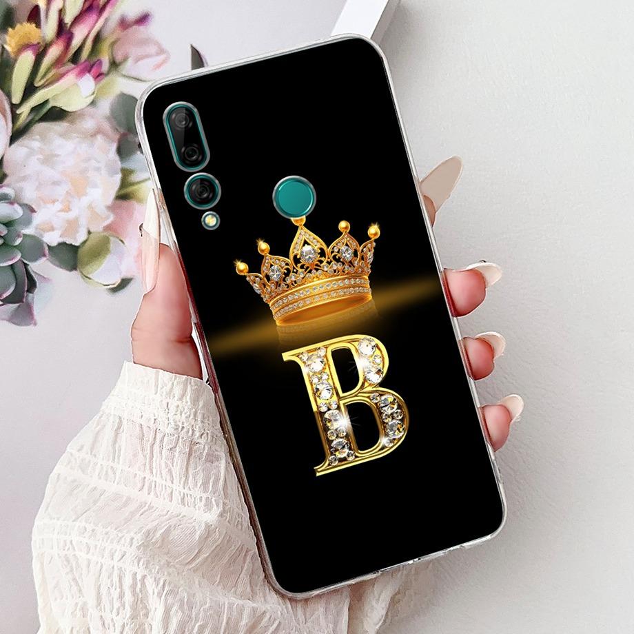 For Huawei Y9 Prime 2019 Y9A Y9s Phone Case Huawei Y9 2019 Back Cover Soft Clear Silicone Initials Letters Painting Shockproof