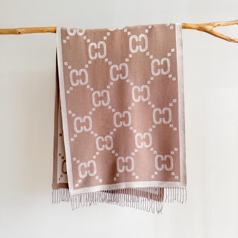 New autumn and winter letter CC imitation cashmere fringed double-sided scarf light luxury high-end air conditioner shawl warm scarf women
