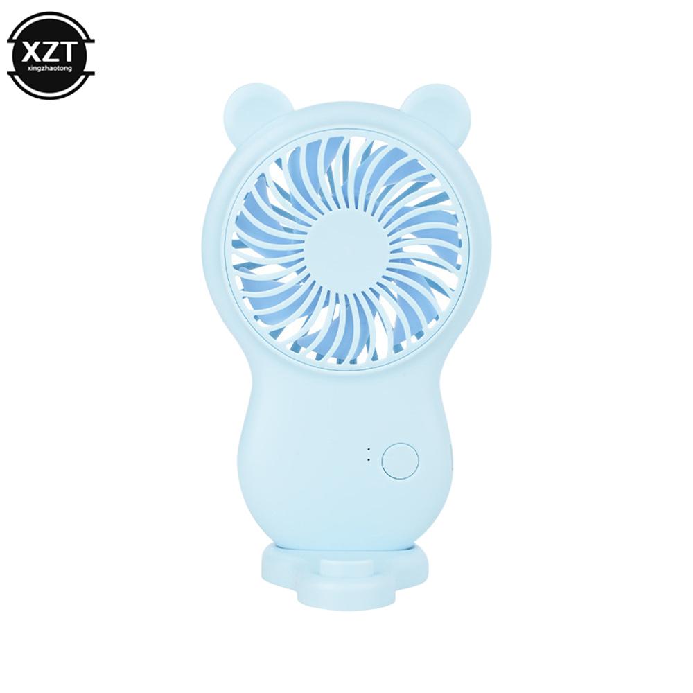 Cartoon Mini Handheld Fan USB Rechargeable Hand Held Small Pocket Fan Portable Desktop Air Cooler Outdoor Travel Cooling Fans