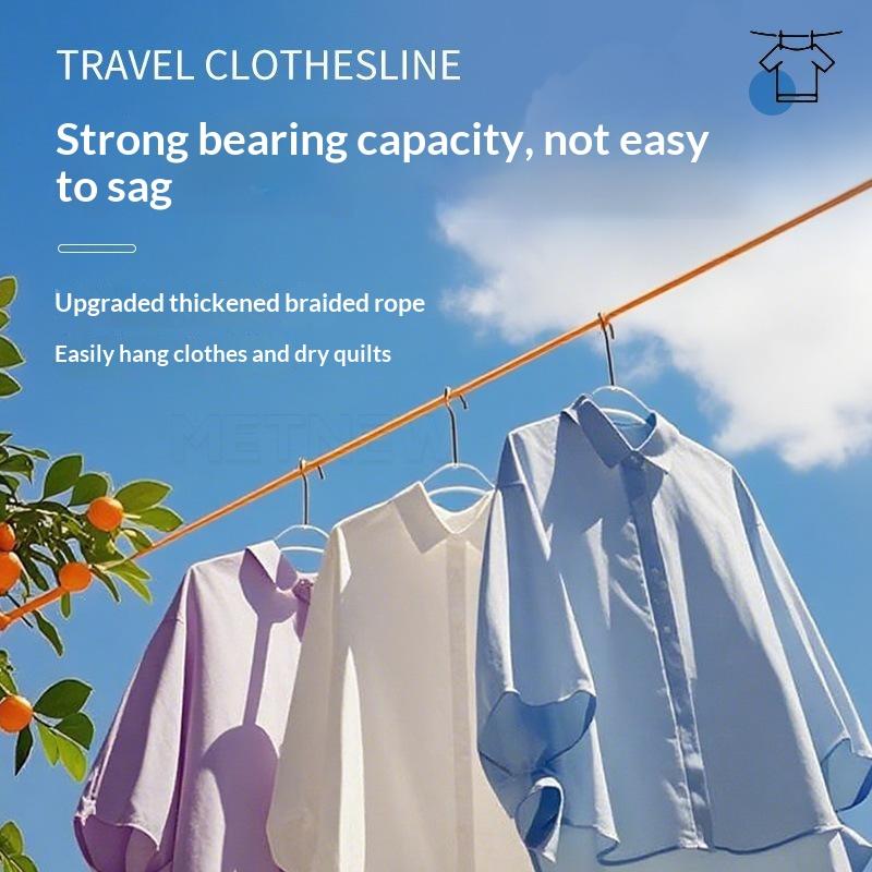 8M Retractable Clothesline Easy Install Washing Line Rope Reel for Patio Camping Travel Balcony Home Use