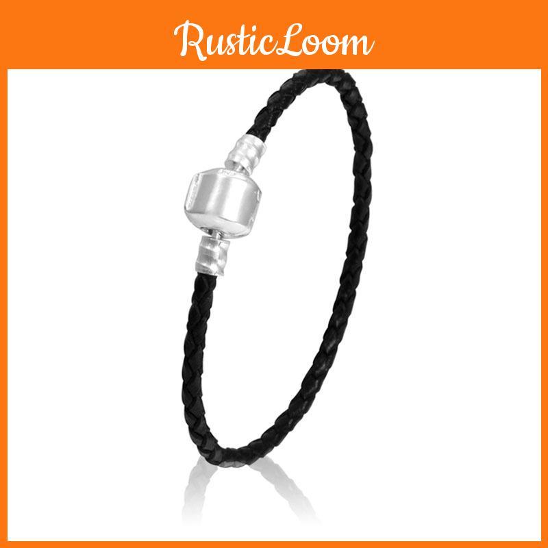 Stylish Unisex Braided Leather Bracelet With Durable Titanium Steel Magnetic Clasp