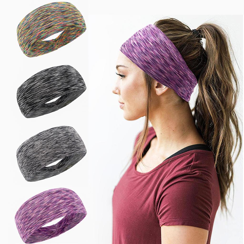 Sweatband for Men Women Elastic Sport Hairbands Head Band Yoga Headbands Headwear Headwrap Sport Workout Hair Accessories
