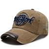 Unisex Washed Distressed Baseball Cap – Spring/Summer, Curved Brim, Letter Embroidery, Retro Style