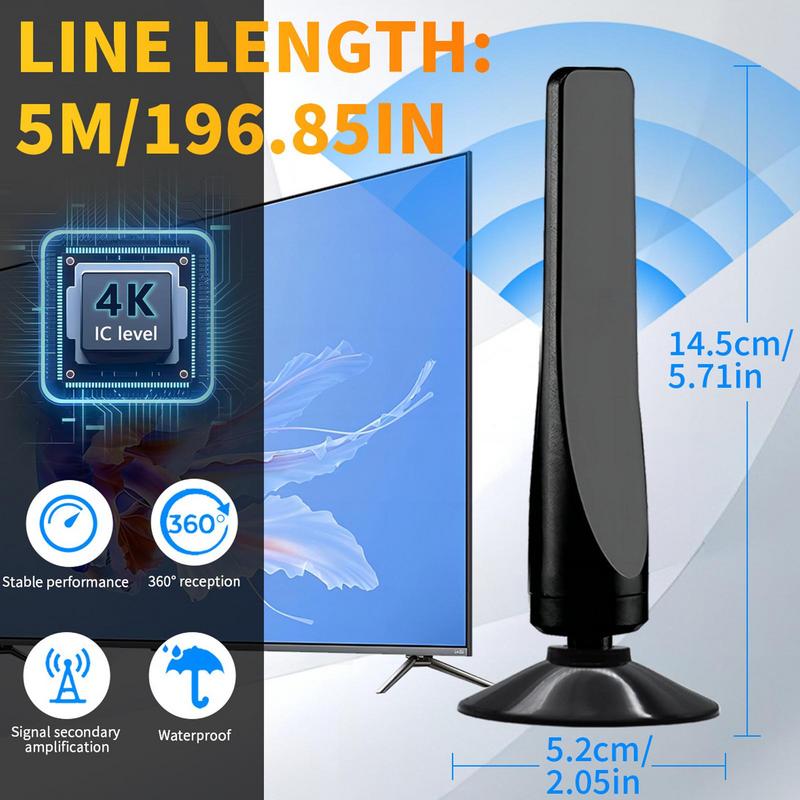 Indoor Antenna for TV HD Long Range Reception Antenna With Scanner Signal Receiver Booster for 4K Indoor Smart TV Home Supplies