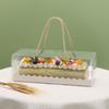 20Pcs Cake Boxes Handheld Easy To Assemble Portable Visible Waterproof Oilproof PET Transparent Design Rectangular