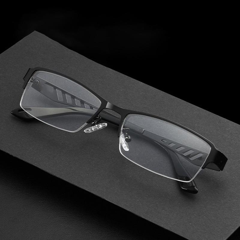 3PCS Anti Blue Reading Glasses Men Half-frame Glasses Business Style Male Eyeglasses for Old People Glasses with Grade