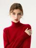 Women's Slim Fit Cashmere High-Neck Sweater - Autumn/Winter Solid Color Knit Base Layer Top
