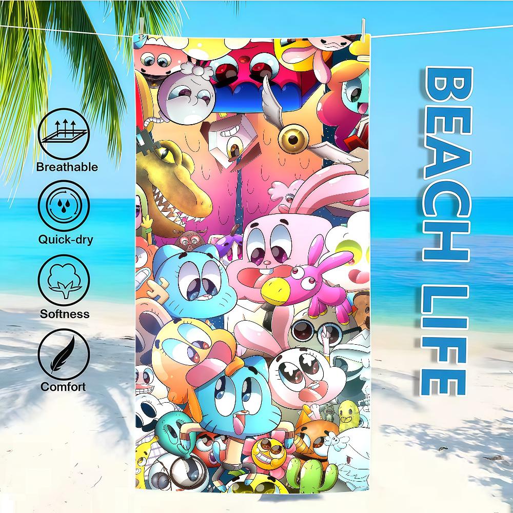 Das A-AmazingS W-WorldS Of G-GumballS Handtuch Bademantel Strand Schnelltrocknend Leicht Tragbar Camping Schwimmbad Reisen
