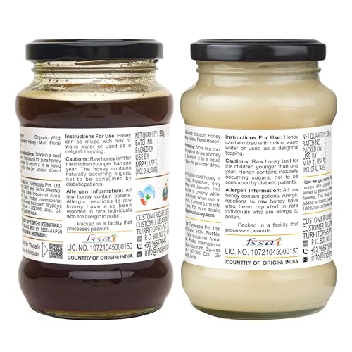 INDIGENOUS HONEY Certified Organic Wild Honey with Nmr tested Raw Crystalized Honey Pure Natural Unprocessed combo pack