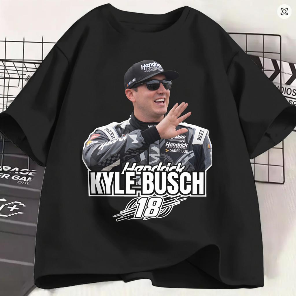 Kyle Busch Cotton T Shirt For Unisex Summer Awesome Tshirts Crewneck Harajuku Tees Oversize Pattern Clothes