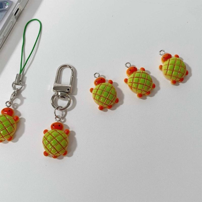 Versatile Pineapple Bun Turtles Phone Charm Charming Turtles Phone Chain Accessory with Pineapple Bun for Adults