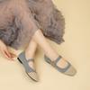 Princess shoes spring and summer word with fly-woven square head soft sole Mary Jane single shoes woven flat shoes shoes large size women's shoes