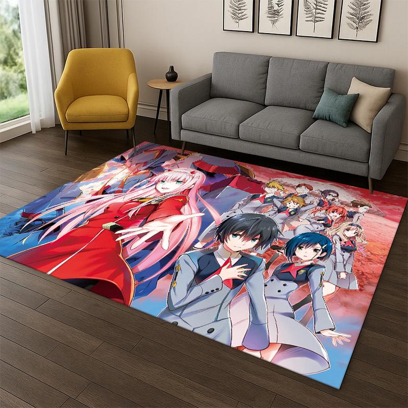 Sexy Girl Zero Two DARLING in FRANXX Cartoon Carpet Rug for Bedroom Living Room Sofa Doormat Home Decor,Kid Area Rug Non-slip