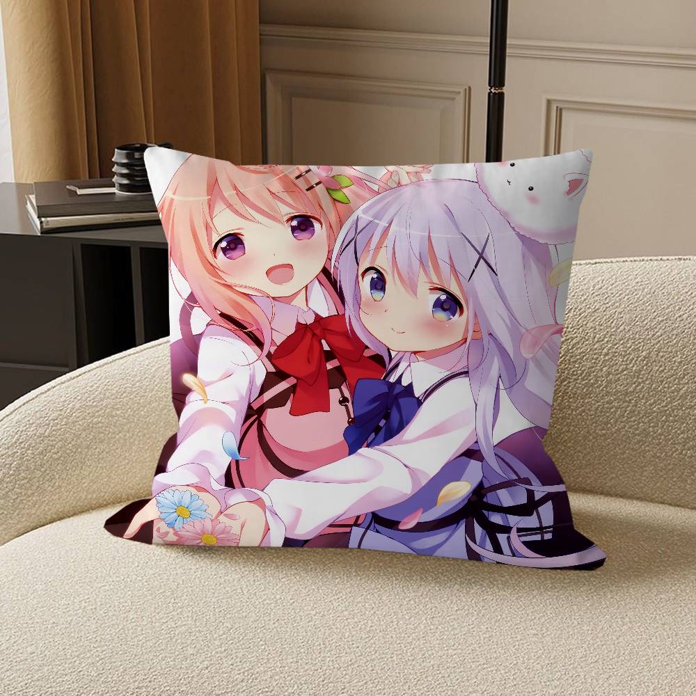 Anime I-Is The O-order A R-rabbit Pillow Anime Pillow Sofa Bed Head Pillow Cover Cushion Cover 45x45 cm Fashion