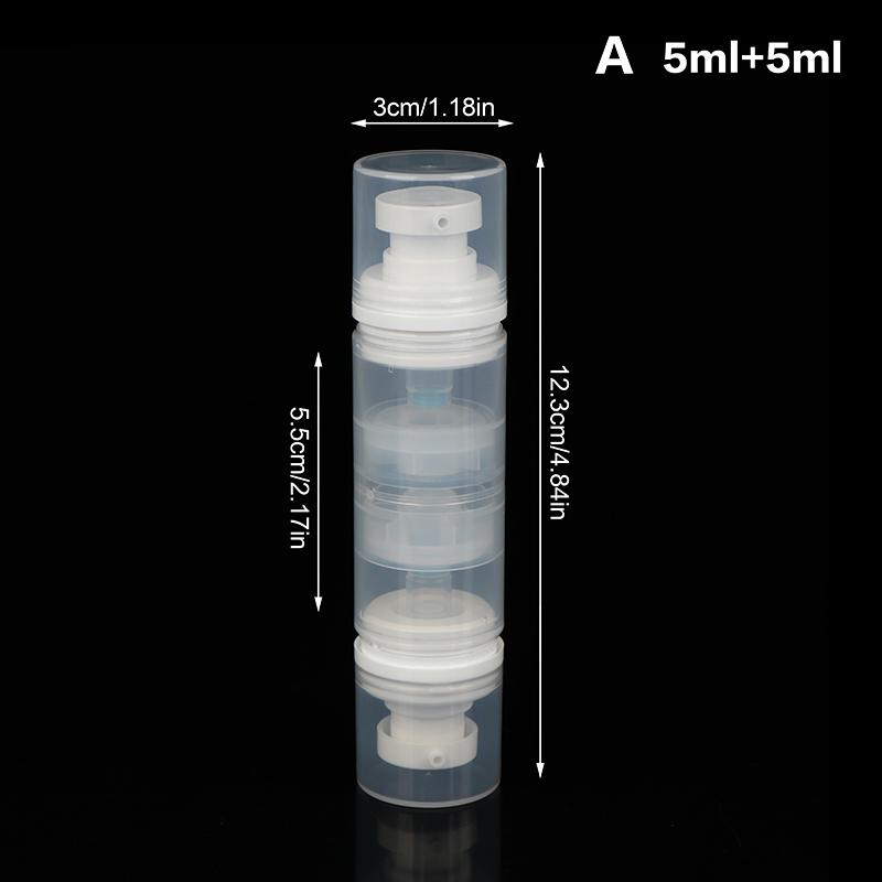 5Ml/10Ml Double Headed Vacuum Press Type Spray/Lotion Packaging Bottle Refillable Makeup Cosmetics For Cream Gel Container