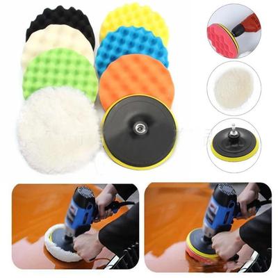 5 Inch Car Polishing Disc Set 125mm Sponge Buffing Waxing Sponge Wool Wheel Polishing Pad For Car Polisher Drill Adapter