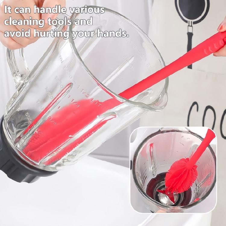 Multipurpose Long Handle Dish Brush Silicone Scrubber Brush For Cleaning Milk Bottles Flasks Narrow Mouthed Container