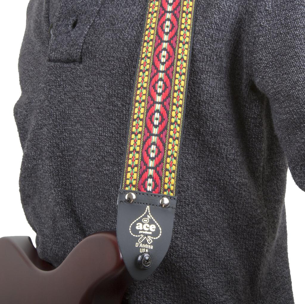 ACE Guitar Strap Bohemian Red ACE-4