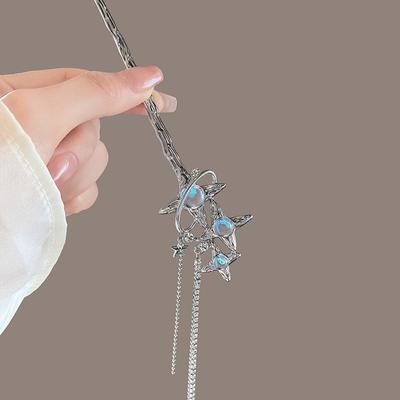 Bețișoare de Păr cu Piatră Lunii Vintage Pentru Femei Retro Chinezesc Ciucure Agrafă de Păr Discuri Bețișoare de Păr Accesorii de Păr