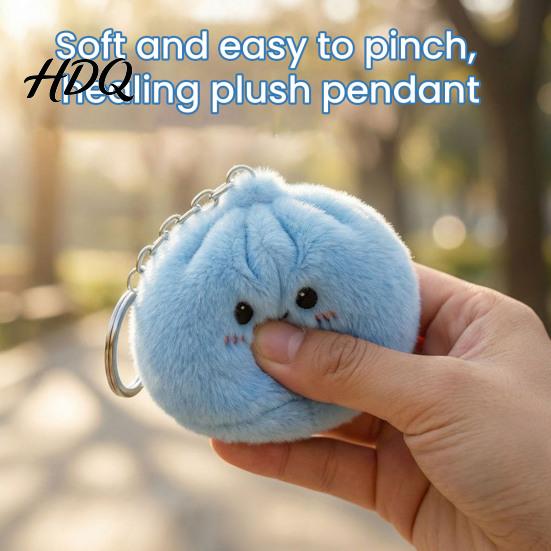 Novelty Plush Gift Idea Stuffed Dumplings Keychains Mini Toys Kawaii Key Chain Backpack Charms