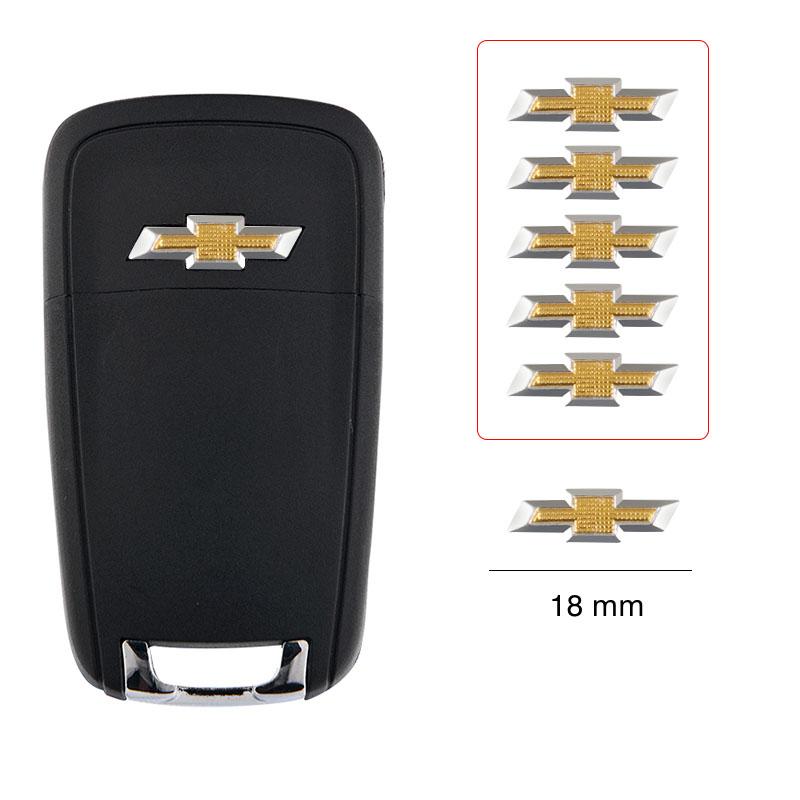 5 Stuks Auto Afstandsbediening Sleutel Sticker Aluminium Embleem Decoratie Decal Voor Chevrolet Cruze Spark Captiva Suburban Camaro Malibu Silverado