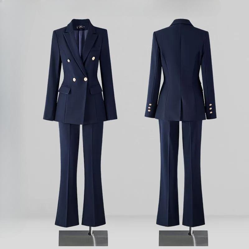Women's Autumn Stylish Professional Suits: Form-Fitting Blazer & Trouser Sets for Office Ladies' Formal Work Outfits
