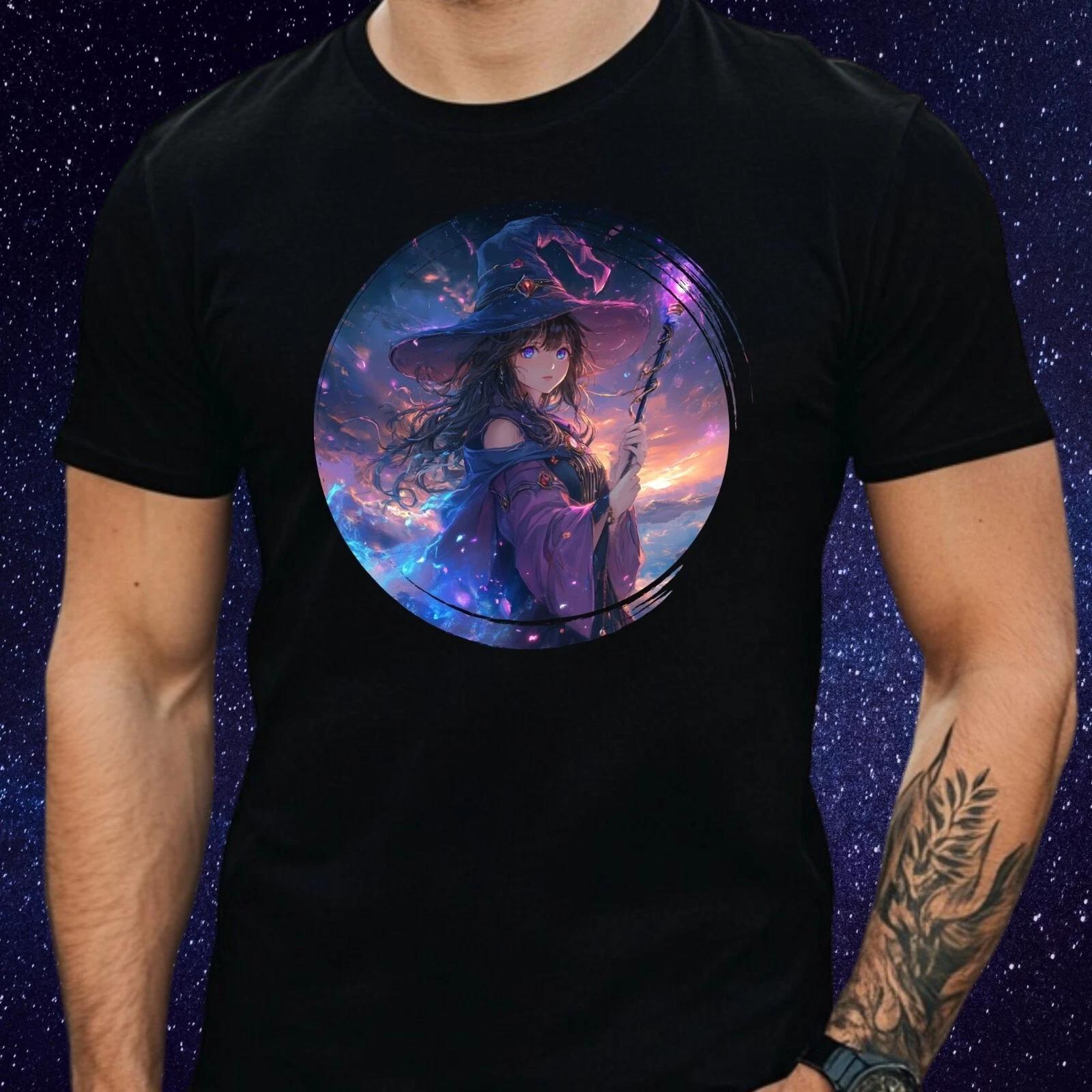 T-Shirt Herren Zauberer Anime Mädchen Motiv Baumwolle Größe S bis 5XL M