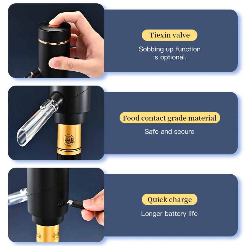 Rechargeable Electric Decanter with Fast Vacuum Pump Automatic  wine openre set Wine Aerator Electronic Fast Decanter