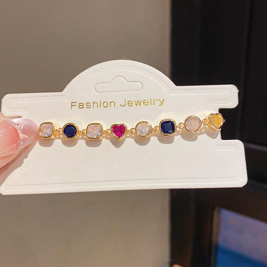 Gold Electroplated Geometric Pendant Bracelet For Womens Elegant Gift