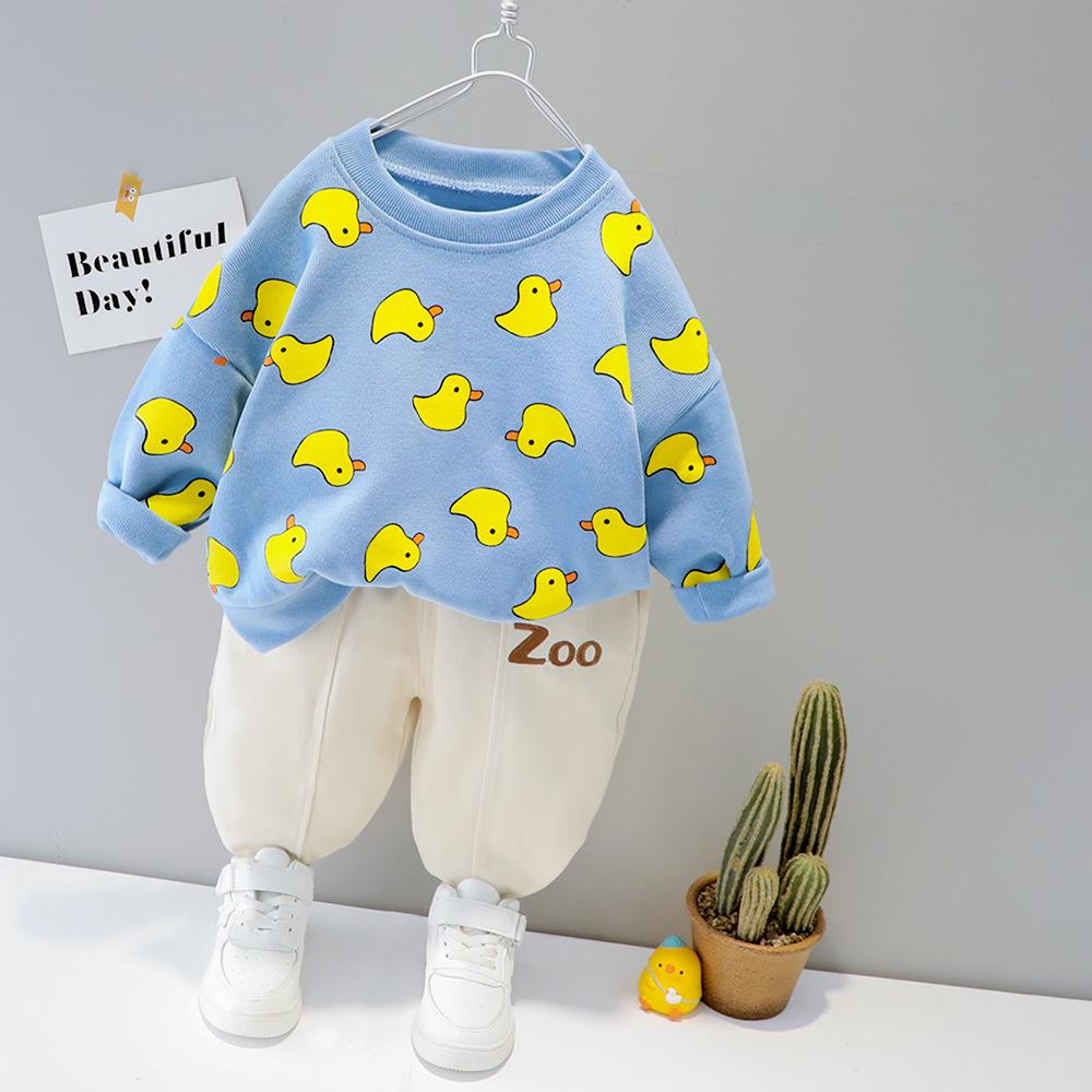Autumn Children's Cartoon Print Long-Sleeve Two-Piece Set - Little Bajun