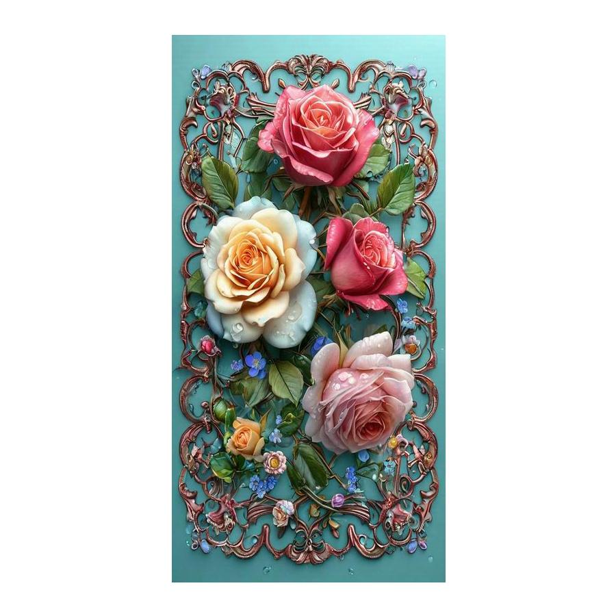 Diamond Mosaic Colorful Rose Large Size Diy Diamond Art Painting Full Drill Flowers Jewelry Cross Stitch Kits Wall Decor