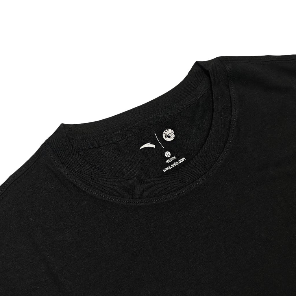 Anta Classic Comfortable Simple Solid Color Fashion Versatile Skin-Friendly Round Neck T-Shirt Men Tops Black 152621108-3