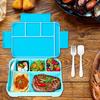 Lunch Box with Fork Spoon Split Bento Box Leak-proof Food Container BPA-Free Meal Prep Container for School Office