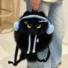 Cute Siamese Cat Plush Backpack Kawaii Student School Bag Simulation Animal Shoulder Bag  Shopping