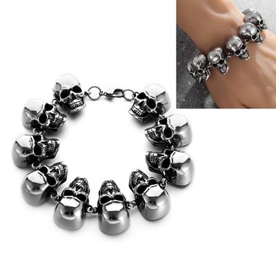 Metal Skull Bracelet Halloween Vintage Gothic Style Bracelets Perfect For Daily Wear Hip Hop Punk Jewelry Party Decor Suppily