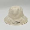 Early spring new letter embroidery woven bucket hat sunshade sunscreen big brim bucket hat women