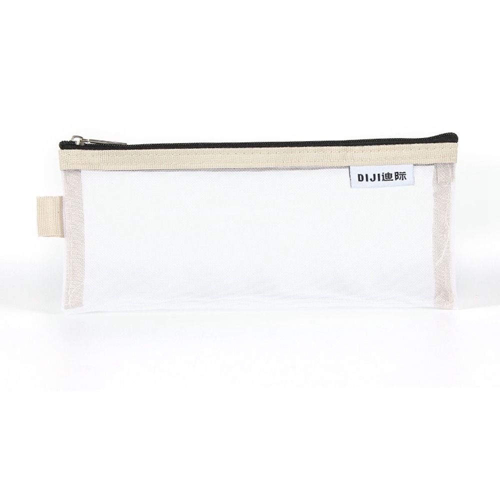 Cosmetic Bag Small Wallet Mesh Storage Bags Transparent File Bag Grid Pencil Bag Stationery Bag