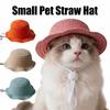 Lightweight Pet Straw Hat Mini Dog Hat Lovely Design Pet Headwear  Pet Dress Up