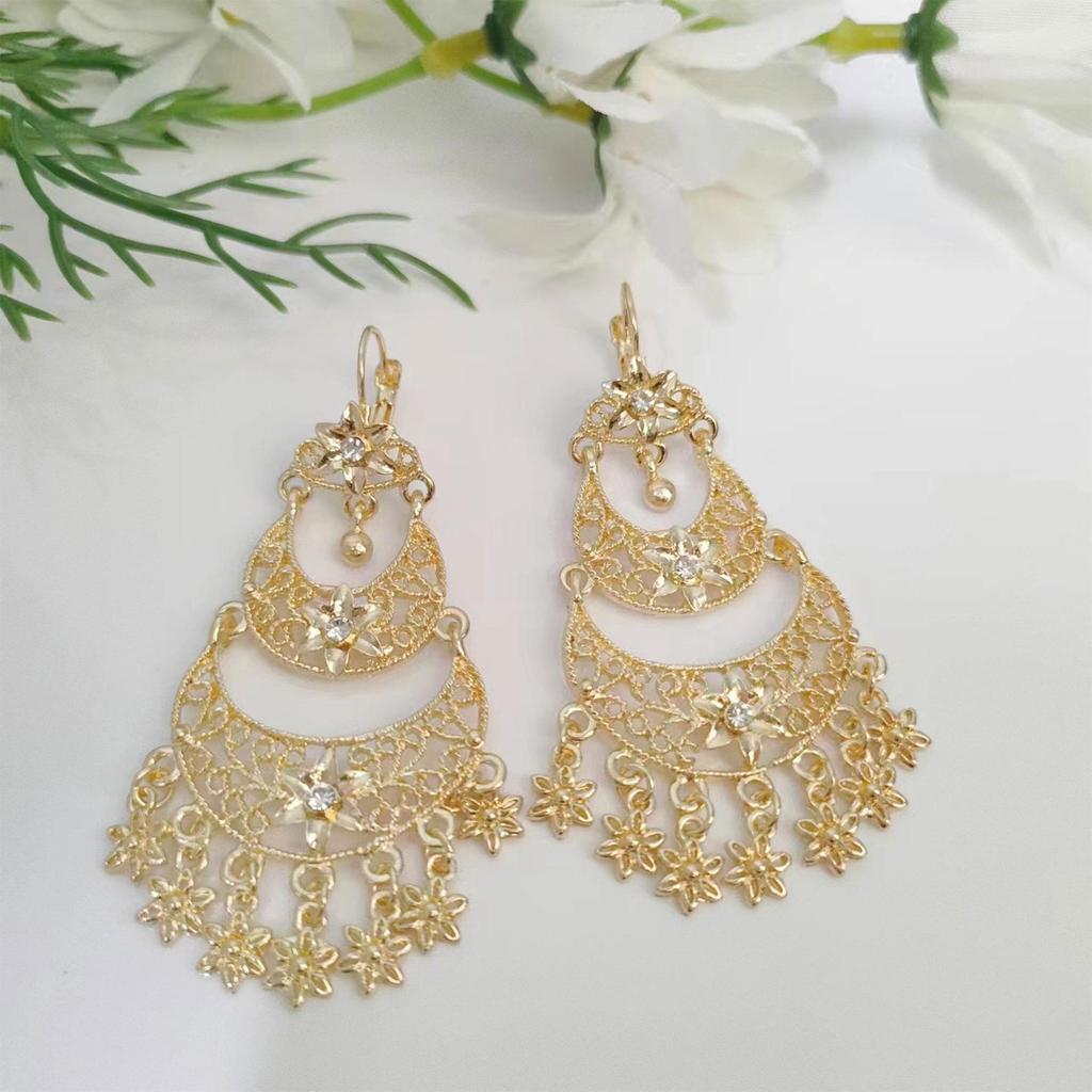 High-End Europäische & Amerikanische Stern- und Mond-Quastenohrringe - Brasilianische Cross-Border Muslimische Modeaccessoires